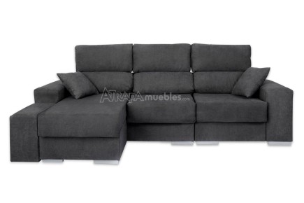 Sofá Chaiselongue de Diseño 3P reversible en color GRIS claro al MEJOR PRECIO