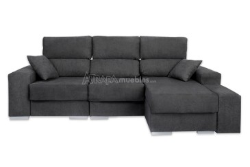 Sofá Chaiselongue Design 3P reversível em cor CINZA claro ao MELHOR PREÇO