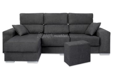 Sofá Chaiselongue de Diseño 3P reversible en color GRIS claro al MEJOR PRECIO