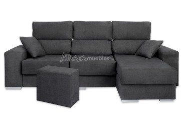 Sofá Chaiselongue Design 3P reversível em cor CINZA claro ao MELHOR PREÇO