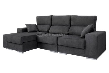 Sofá Chaiselongue Design 3P reversível em cor CINZA claro ao MELHOR PREÇO