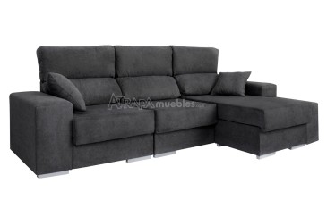 Sofá Chaiselongue Design 3P reversível em cor CINZA claro ao MELHOR PREÇO