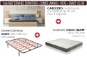 Pack AHORRO Dormitorio Mediterraneo + Somier con patas + Colchón Visco SMART 135x190
