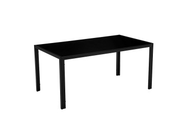 PACK de 1 Mesa de salón cristal Negro + 4 Sillas en color Gris