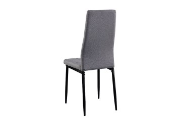 PACOTE de 1 mesa de centro em vidro preto + 4 cadeiras em cinzento