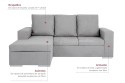 Chaiselongue CANYON Gris Reversible