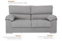 Conjunto de Sofás 3+2 Plazas ABRIL Gris Nido