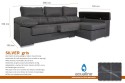 Chaiselongue Derecha SILVER Gris