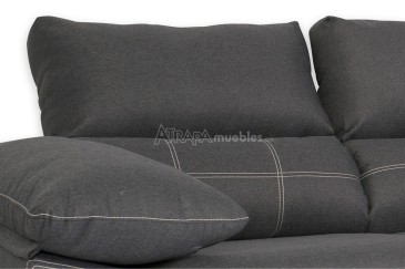 Sofá chaiselonge SILVER en elegante color Gris al MEJOR PRECIO