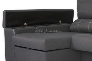 Sofá chaiselonge SILVER en elegante color Gris al MEJOR PRECIO