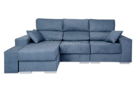 Sofá Chaiselongue de Diseño 3P reversible en color AZUL  al MEJOR PRECIO