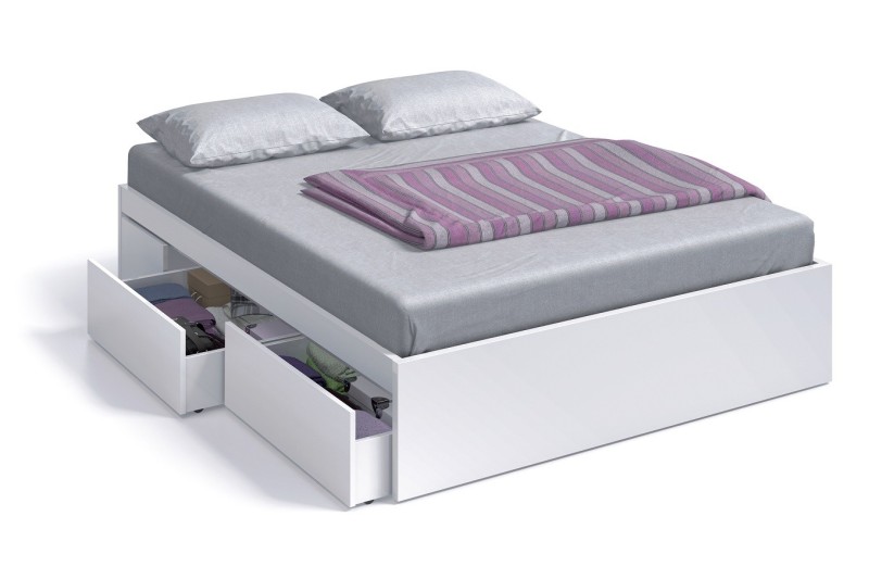 Mueble Estructura Cama 4 cajones Blanca 