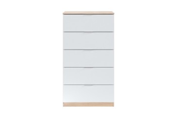 Cómoda de 5 cajones colores Roble y Blanco Artik (Ref. 017845F)