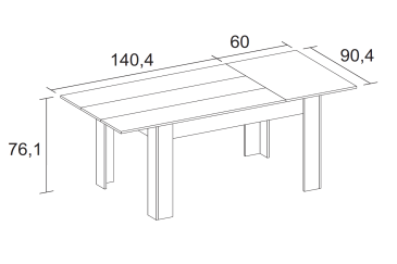 Mesa de comedor extensible de 140x90 cm extensible a 200 cm al MEJOR PRECIO