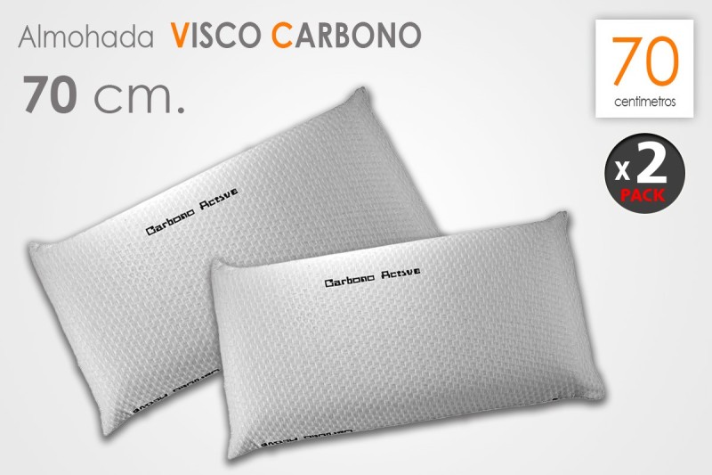 Pack 2 Almohadas VISCO CARBONO 70 CM