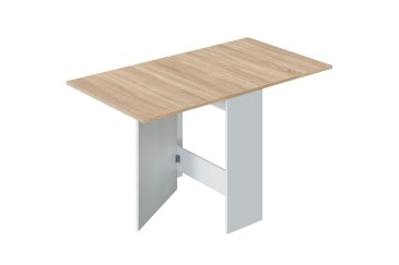 Mesa de apoio com abas articuladas 31/140 x 77 cm em carvalho e branco barato