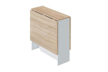 Mesa de apoio com abas articuladas 31/140 x 77 cm em carvalho e branco barato