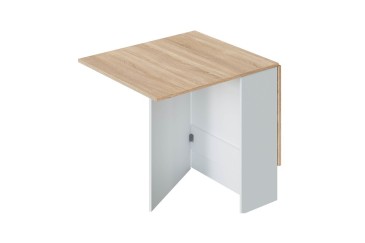 Mesa auxiliar alas abatibles de 31/140 x 77 cm en roble y blanco barata