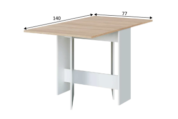 Mesa auxiliar alas abatibles de 31/140 x 77 cm en roble y blanco barata