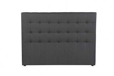Cabecero Capitone tapizado en piel sintética de color gris para camas de 150 y 135 cm