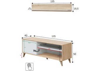 Pack Salón TV con estante + Vitrina de salón al mejor precio