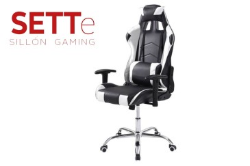 Cadeirão GAMING em preto e branco