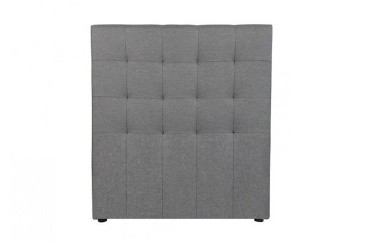 Cabecero Capitone tapizado en tela gris para camas de 90 y 105 cm