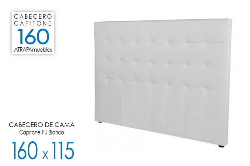 Cabecero de cama CAPITONE PU Blanco 160x115