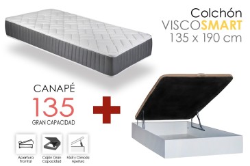 Canapé RECKTO + colchón de 135X190 al MEJOR PRECIO
