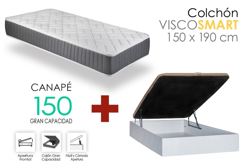 PACK Canapé RECKTO + Colchón SMART VISCO 150