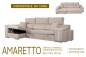 Chaiselongue Cama Izquierda AMARETTO Visón (Beige/Gris)