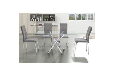 Moderna Mesa fija de salón 140x90 con patas cromadas al MEJOR PRECIO