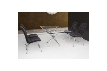 Moderna Mesa fija de salón 140x90 con patas cromadas al MEJOR PRECIO