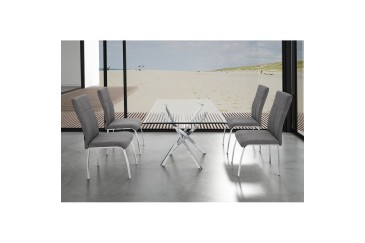 Moderna Mesa fija de salón 140x90 con patas cromadas al MEJOR PRECIO