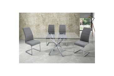 Moderna Mesa fija de salón 140x90 con patas cromadas al MEJOR PRECIO