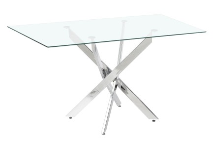 Moderna Mesa fija de salón 140x90 con patas cromadas al MEJOR PRECIO
