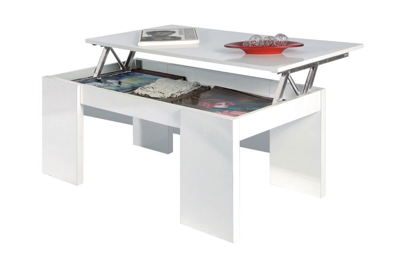 Mesa centro Elevable KENDRA blanco Mesa centro Elevable KENDRA blanco