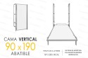 Cama ABATIBLE Vertical 90x190 Premium