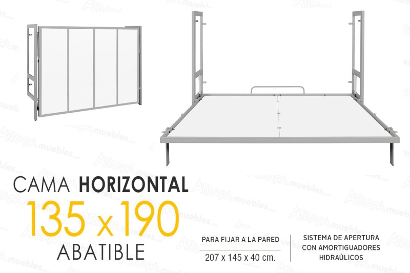Cama ABATIBLE Horizontal 135x190 Premium
