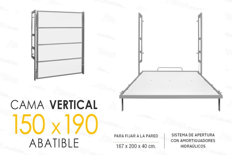 Cama ABATIBLE Vertical 150x190 Premium
