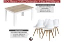 PACK Mesa MEDITERRANEO + 4 Sillas BEECH Blancas diseño
