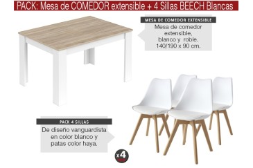 Vitrina de salón NESS Roble Natural y Blanco al MEJOR PRECIO