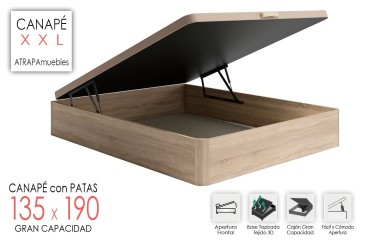 Canapé XXL de 135X190 con Base Tapizada al MEJOR PRECIO