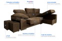 Chaiselongue Derecha GOYA marrón Chocolate