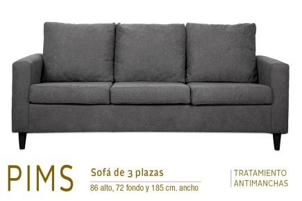 Sofá 3 Plazas PIMS Gris