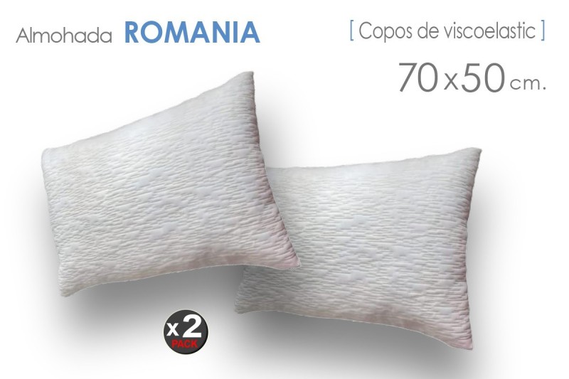 Pack 2 Almohadas 70 Cm Visco Copos ROMANIA