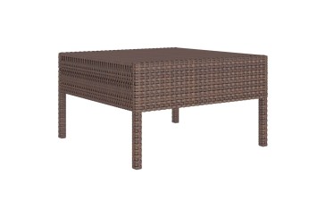 Conjunto de jardín Sofa Chaiselongue 3 plazas y mesa de centro Rattan marrón