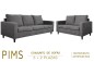 Conjunto de Sofás 3+2 Plazas PIMS Gris