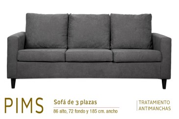 Conjunto de Sofás 3+2 plazas PIMS color Gris al MEJOR PRECIO