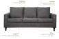 Conjunto de Sofás 3+2 Plazas PIMS Gris